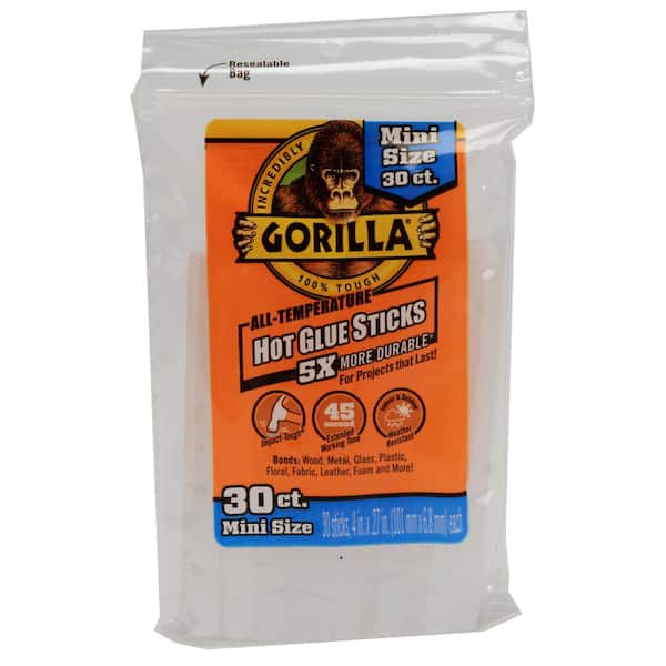Gorilla 4 in. Mini Hot Glue Sticks (30-Count)