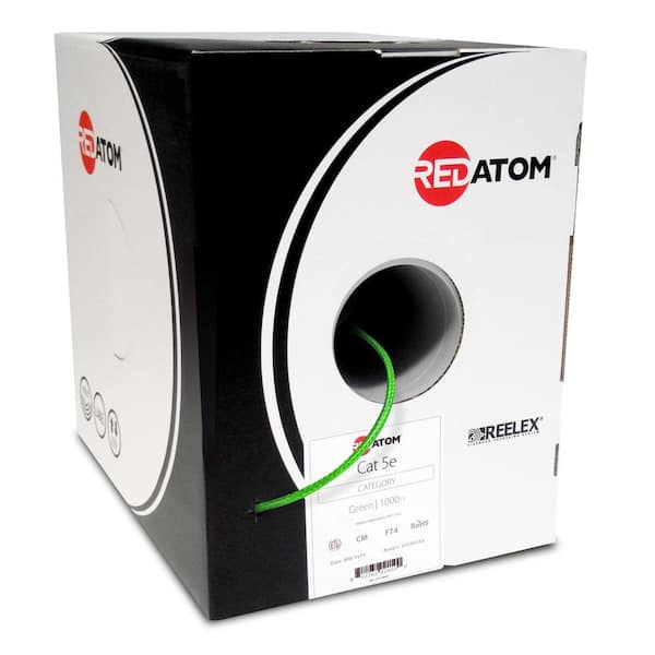 RED ATOM 350 MHz, 1000 ft. 24 AWG 4-Pair UTP Cat5e Data Cable