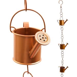Rain Chain Copper Colored Watering Can Design for Gutters and Downspouts