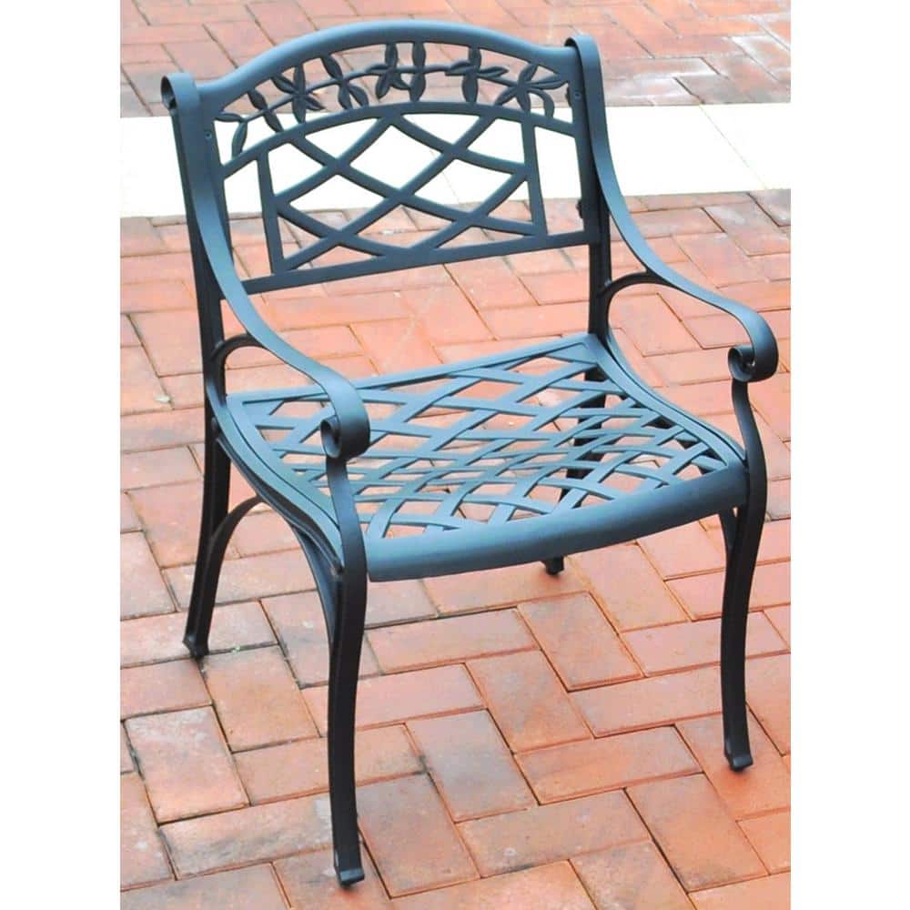 Sedona Charcoal Black Cast Aluminum Outdoor Dining Chair Set