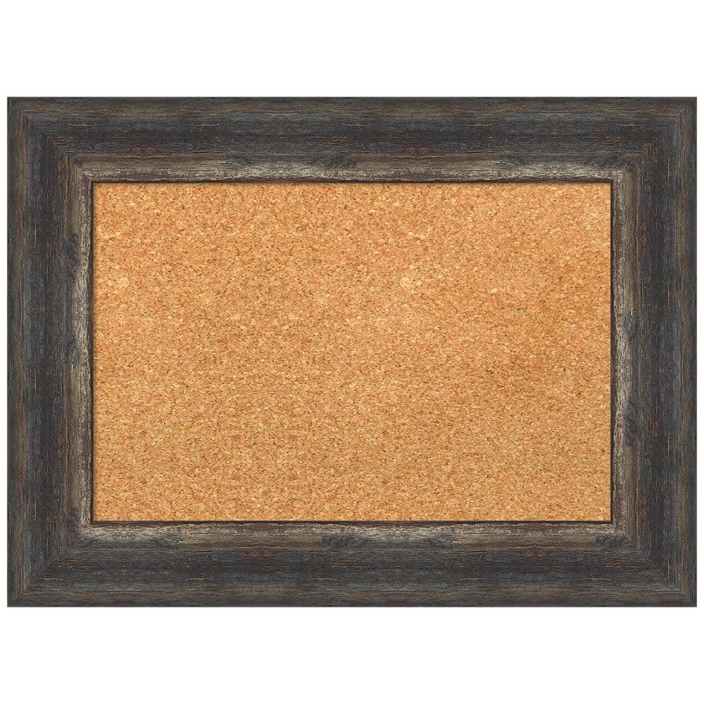Bark Rustic Char Framed Natural Cork Bulletin Board