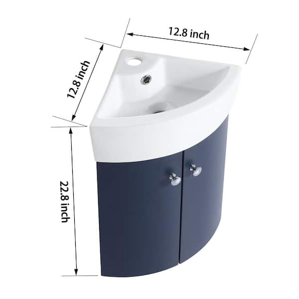 Dimakai 12.8 in. W x 12.8 in. D x 22.8 in. H Single Sink