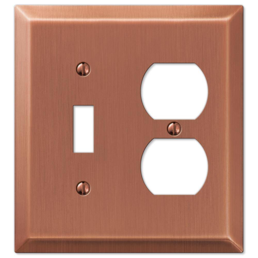 Metallic 2 Gang 1-Toggle and 1-Duplex Steel Wall Plate - Antique Copper price history on PriceWatchPro