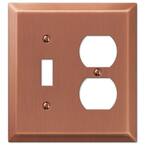 Metallic 2 Gang 1-Toggle and 1-Duplex Steel Wall Plate - Antique Copper