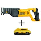 DEWALT 20V MAX Cordless Reciprocating Saw and 1 20V MAX Compact