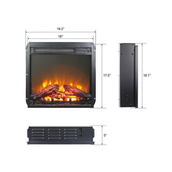 ToolCat 18 in. Electric Fireplace Insert, Ultra Thin Heater with
