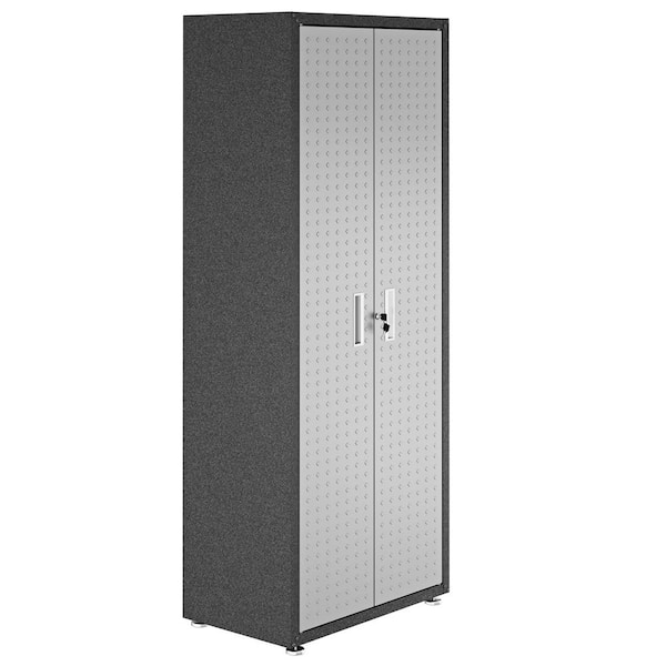 Fortress 30.3 in. W x 74.8 in. H x 18.2 in. D 4-Shelf Textured Steel Freestanding Garage Cabinet in Grey