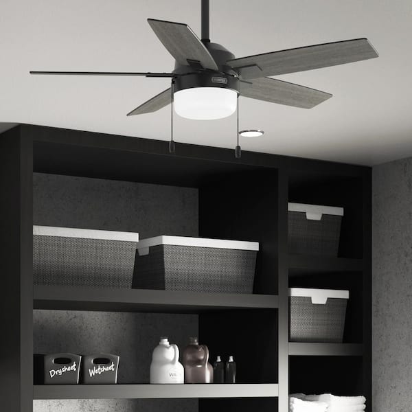 Anisten 44 in. Indoor Matte Black Ceiling Fan with Light Kit Included