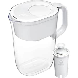 Tahoe 10-Cup Large Water Filter Pitcher in White with 1-Standard Filter, BPA Free