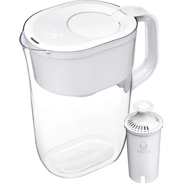 Tahoe 10-Cup Large Water Filter Pitcher in White with 1-Standard Filter, BPA Free