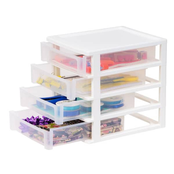 60 Drawer Organizer, White - Multi-Purpose Plastic Cabinet - Everything Mary