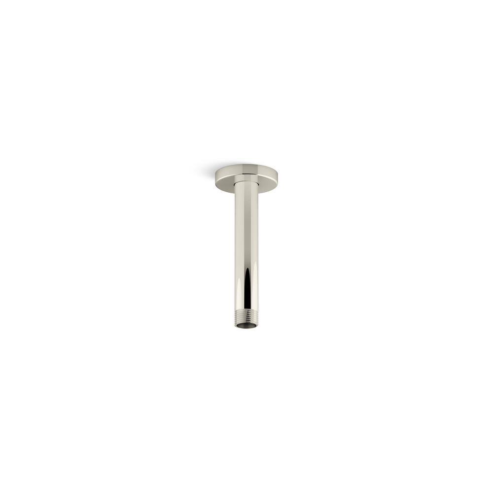 Vibrant Polished Nickel Ceiling-Mount Shower Arm with Flange
