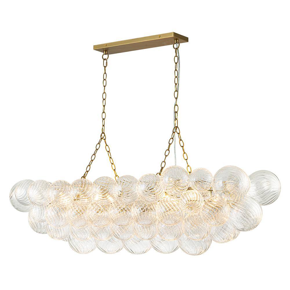 HUOKU Neuvy 50.4 in. W 8Light Brass Cluster Large Chandelier with
