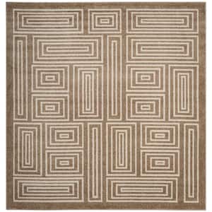 Amherst Wheat/Beige 7 ft. x 7 ft. Square Boxes Geometric Area Rug