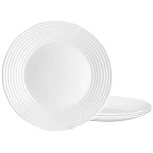 Patio 4-Piece White Tempered Opal Glass Dinner Plate Set