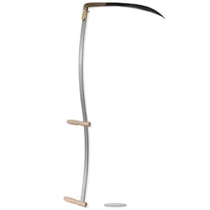 Scythe with Grinding Stone, 55.1" Gardening Tools Weed Remover Tool with Durable Steel for Yard, Driveway, Blade span