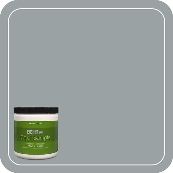BEHR PREMIUM PLUS 8 oz. Home Decorators Collection #HDC-SM16-02 Grey River Rock Semi-Gloss Interior/Exterior Paint & Primer Color Sample