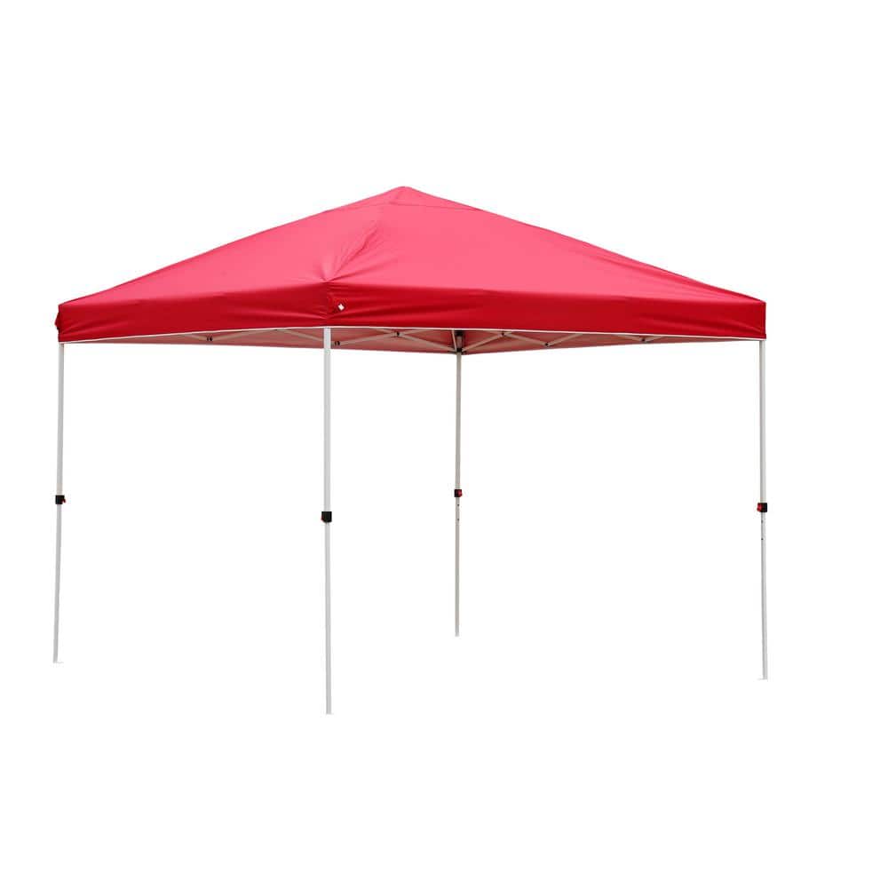 10 ft. L x 10 ft. L Red Folding Pop-Up Canopy Tent