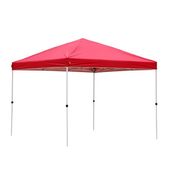Tidoin 10 ft. L x 10 ft. L Red Folding Pop-Up Canopy Tent
