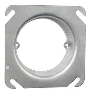 4 in. Metal 5.8 cu. in. Square Pre-Galvanized Mud Ring - 1 in. Raised