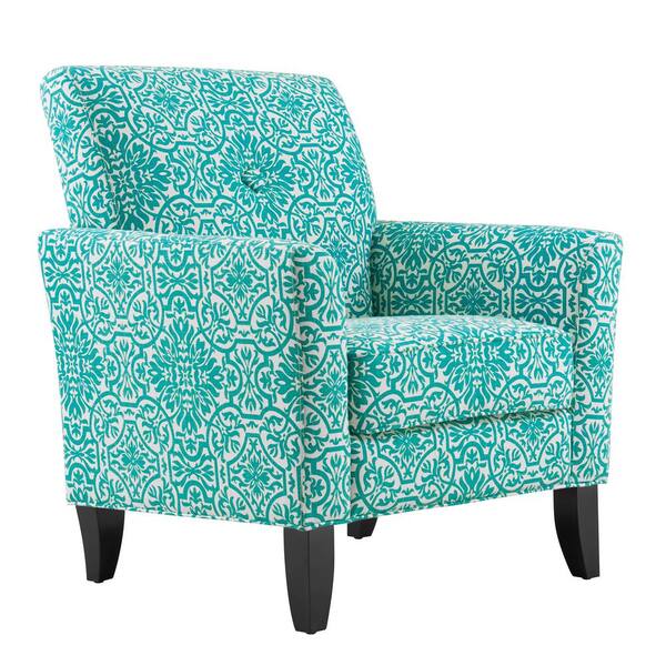 green damask chair