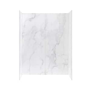 Arroyo 59.69 in. W x 80 in. H x 31.3 in. D 4-Piece Glue-Up Corner Shower Surrounds in Carrara Finish