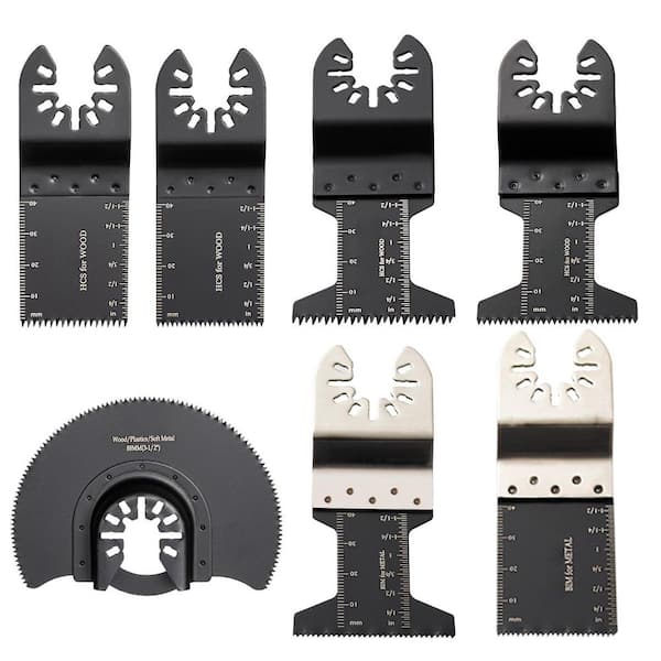 50 Pieces Oscillating Saw Blades, Quick Release Multitool Blades Kit, HCS Tool Blades for Wood Plastic Metal Nails Bolts