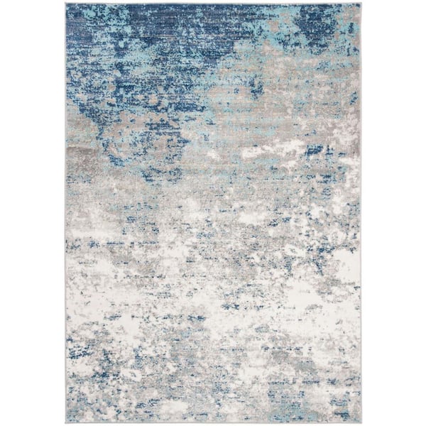 Brentwood Light Gray/Blue 5 ft. x 8 ft. Abstract Area Rug