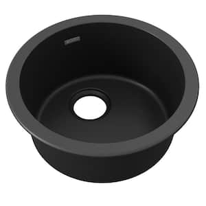 Quartz Classic 18 in. Drop-In/Undermount Single Bowl Black Granite/Quartz Composite Bar Sink Only