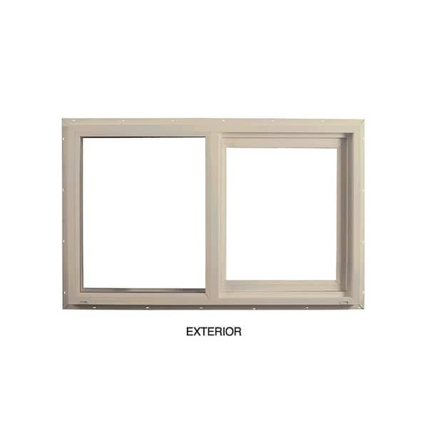 Ply Gem 59.5 in. x 35.5 in. Select Series Left Hand Horizontal Sliding Vinyl Sand Window with HPSC Glass and Screen Included