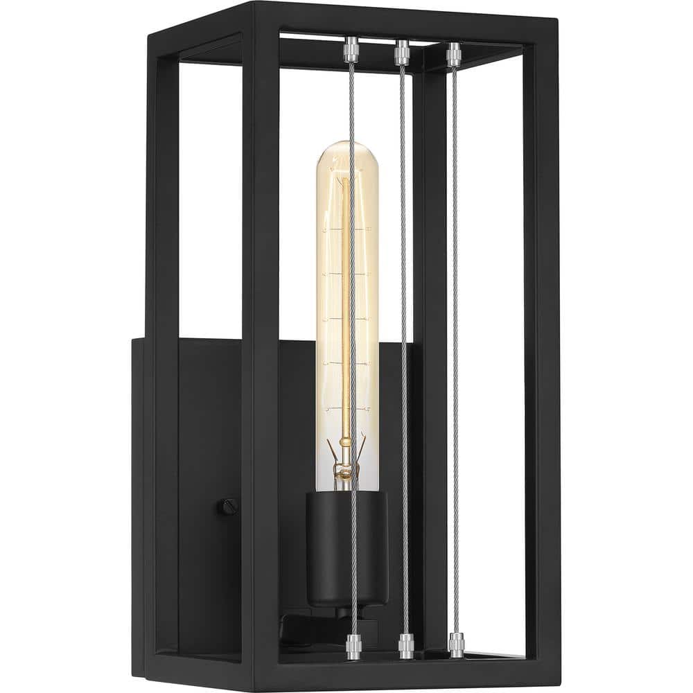 Matte Black Steel 12" Dimmable Wall Sconce