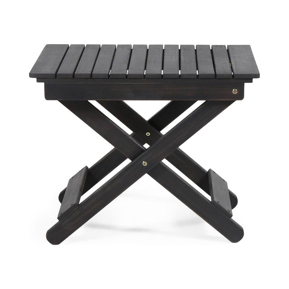 Wood Outdoor Folding Side Table, Picnic Table For Garden, Picnic, Patio-Dark Gray