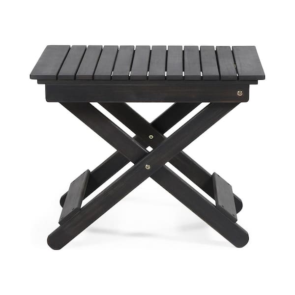 Sudzendf Wood Outdoor Folding Side Table, Picnic Table For Garden, Picnic, Patio-Dark Gray