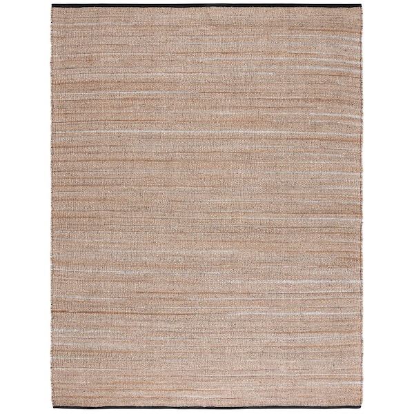 Natural Fiber 8 ft. x 10 ft. Light Brown/Beige Striped Woven Marle Area Rug