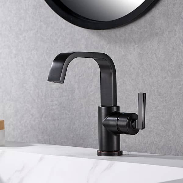 Single Hole Single-Handle Bathroom Faucet with drain in Oil Rubbed Bronze