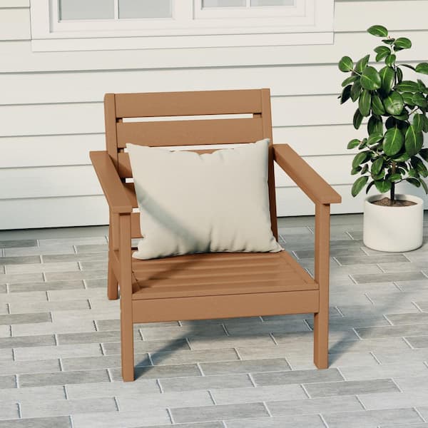 Birchwood Outdoor Patio Deep Seating HDPE Lounge Chair with Arms in Teak