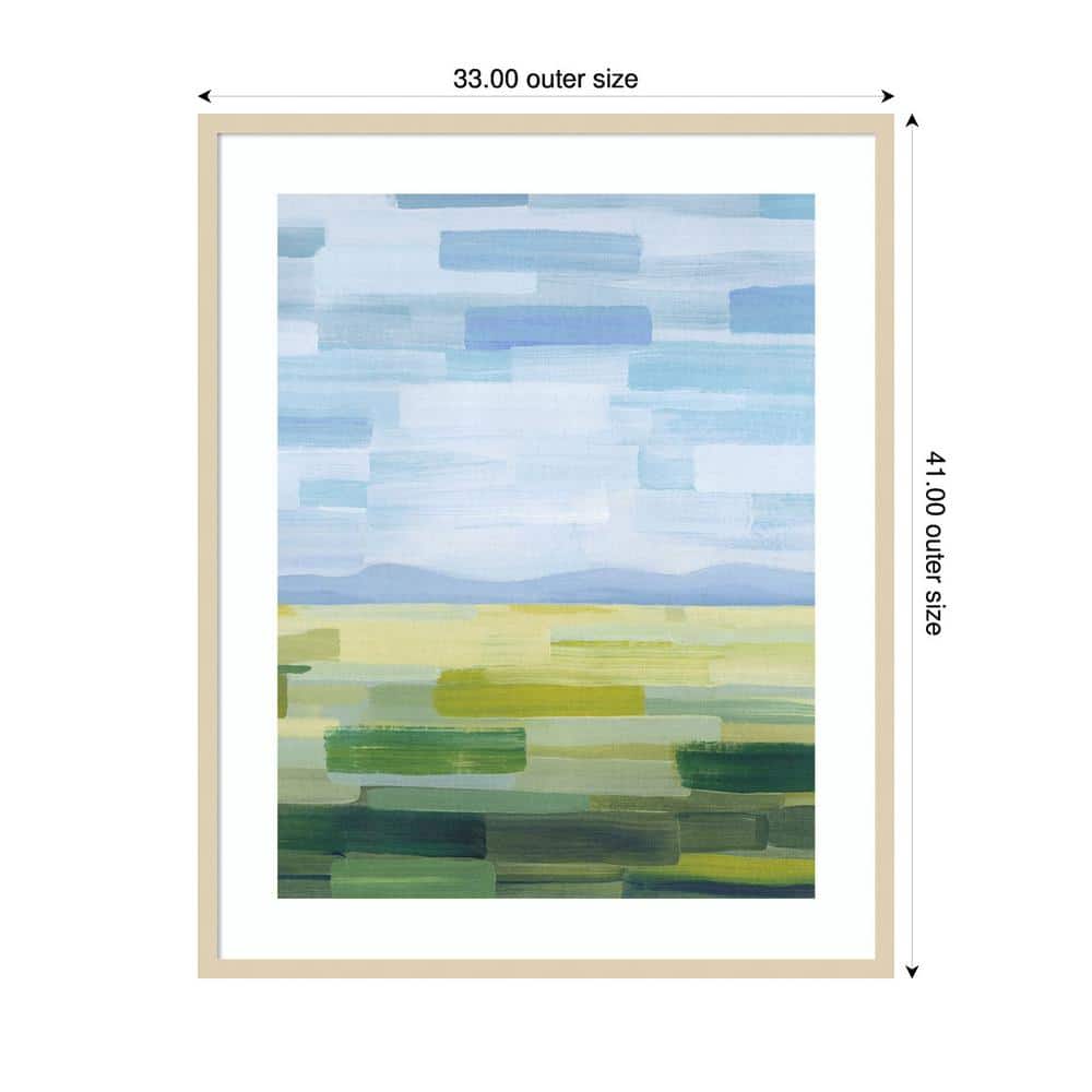 Grace Popp Abstract Green and Blue Wood Framed Wall Art Print