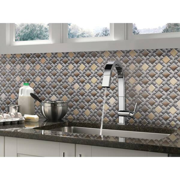 Apollo Tile Nirvana Silver 12-in x 12-in Polished Glass, Stone Marble Mixed Pattern Wall Tile (4.2-sq. ft/ Carton)