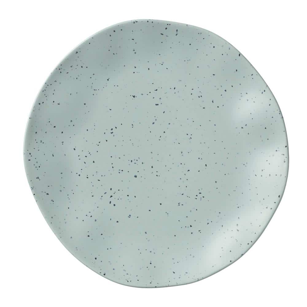 Mint and White Speckled Melamine 12-Piece Dinnerware Set