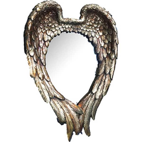 HomeRoots 22.4 in. W x 15.8 in. H Resin Gold Vanity Mirror