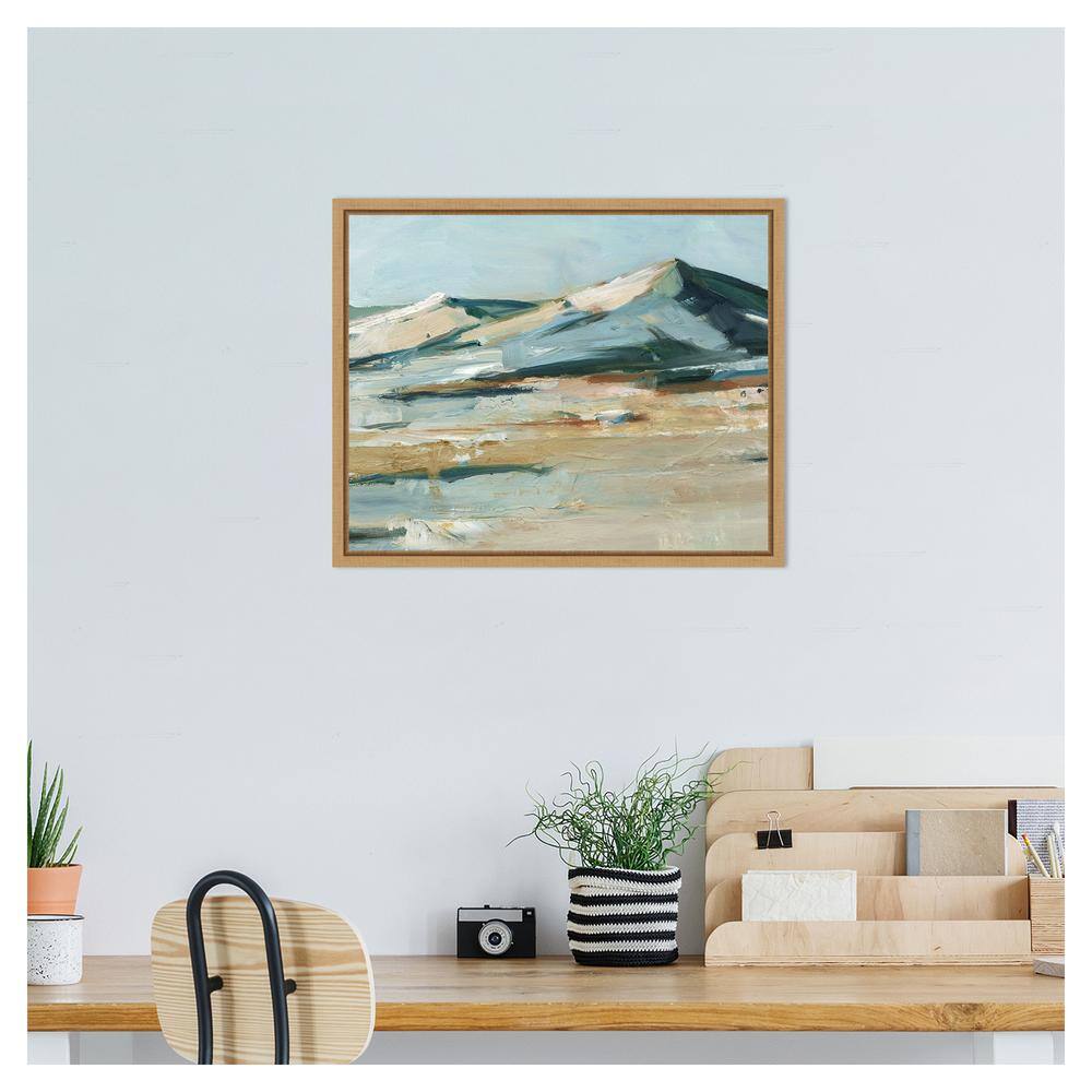 Spring Mountain View II Abstract Landscape Canvas with Maple Frame
