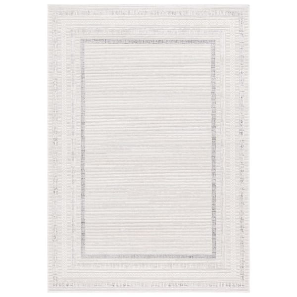 Hanna 8 ft. x 10 ft. Ivory/Gray Modern Border Area Rug