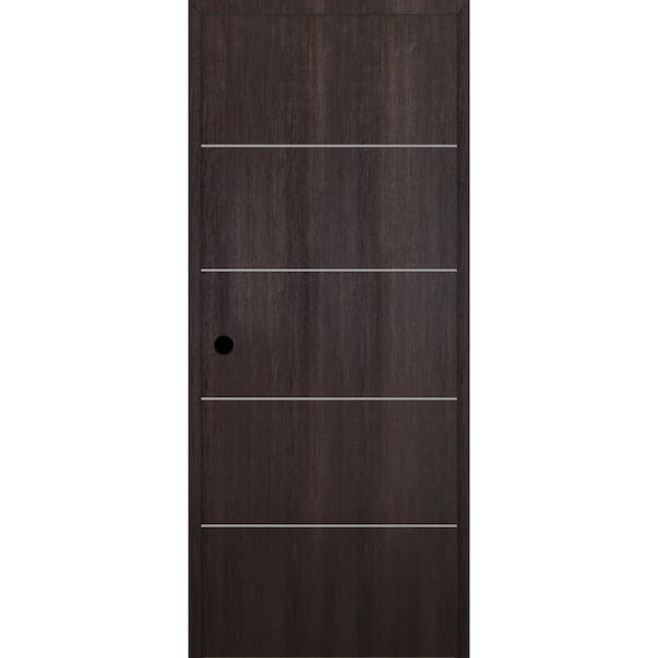 Optima 4H N DIY-Friendly 32 in. х 80 in. Right-Hand Veralinga Oak Composite Wood Single Prehung Interior Door