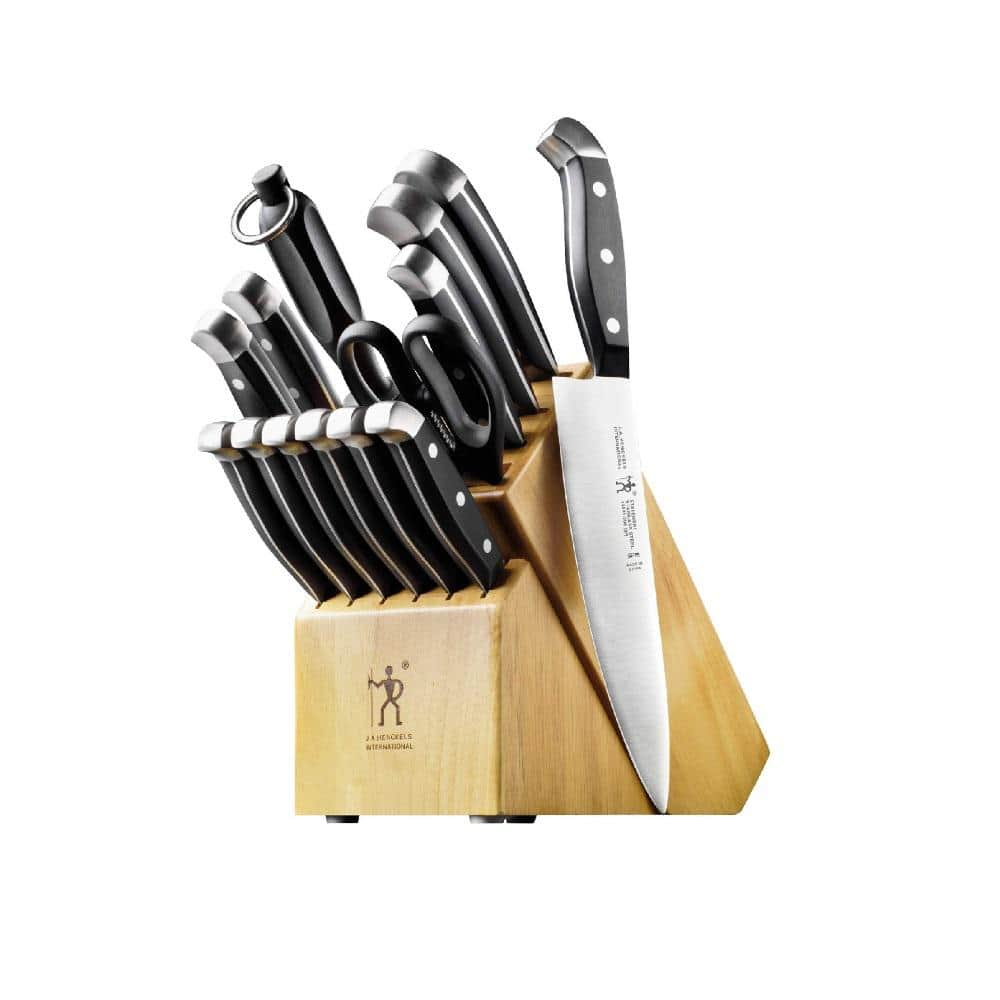 Aoibox 15-Piece Razor Sharp Kitchen Knife Set with Wooden Knife Block,  Stainless Steel Blade, Dark Brown SNPH002IN462 - The Home Depot