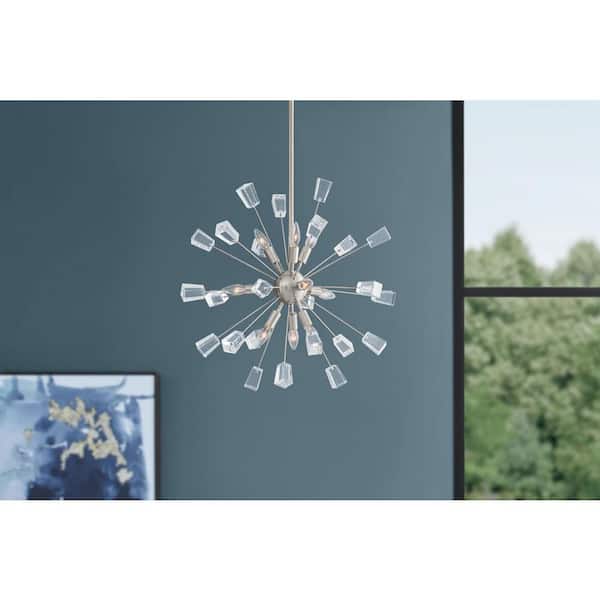 Home Decorators Collection Kimberly 9-Light Crystal and Brushed Nickel Sputnik Chandelier