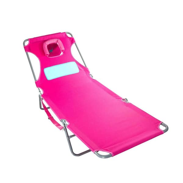 Ostrich Pink Comfort Lounger Face Down Sunbathing Chaise Lounge Beach Chair LCL 1006P