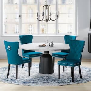 Brooklyn Teal Tufted Velvet Dining Side Chair (Set of 4)