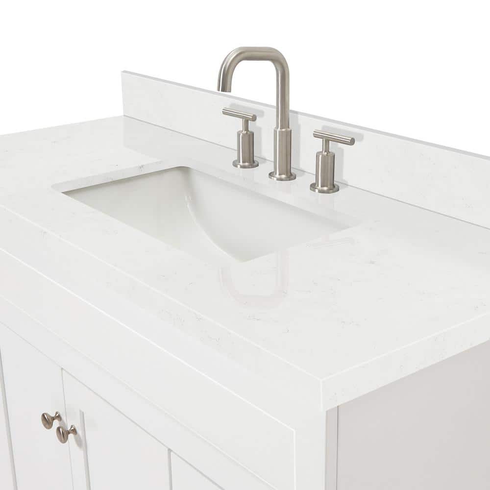 Hamlet 48" White Freestanding Single Basin Vanity with Quartz Top