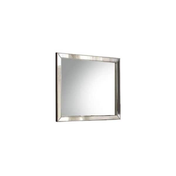 HomeRoots 36 in. W x 32 in. H Wood Silver Dresser Mirror
