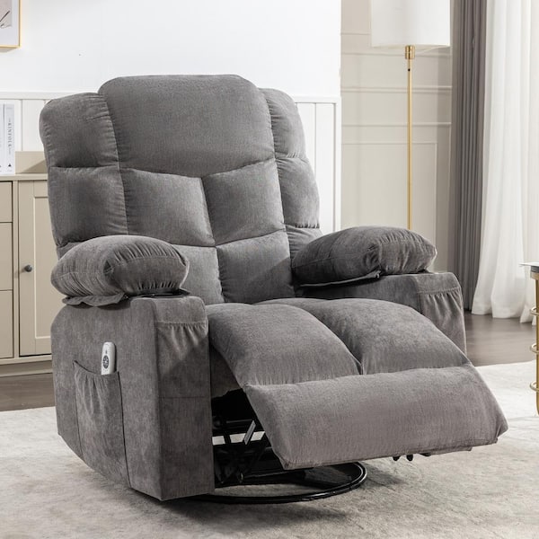 Gray Fabric Recliners Power Lift Reclining for Elderly with USB and 2-Cup Holders